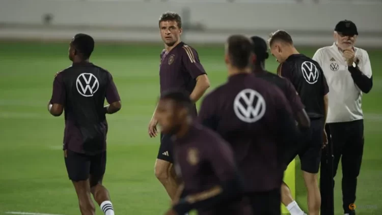 Timnas Jerman saat Latihan. Foto : Reuters