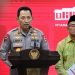 Kapolri Jenderal Listyo Sigit Prabowo menyampaikan keterangannya di Kantor Presiden, Jakarta, Senin, 19 Desember 2022, selepas mengikuti rapat terbatas yang dipimpin oleh Presiden Joko Widodo. Foto: BPMI Setpres