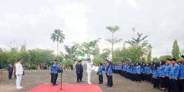 Bupati Batang Hari, Mhd. Fadhil Arief SE., pada acara penyerahan Surat Keputusan (SK) pengangkatan secara simbolis dan pengambilan sumpah/janji PPPK Formasi Tahun 2024.(Gambar: Indri)