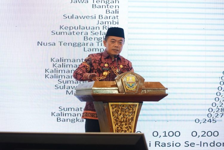 Gubernur Jambi, Dr. H. Al Haris, S.Sos., MH., pada pelaksanaan Musyawarah Rencana Pembangunan (Musrenbang) Rencana Kerja Pembangunan Daerah (RKPD) Provinsi Jambi Tahun 2025.(Foto: Harun Al Rasyid, Hory Apriansyah)